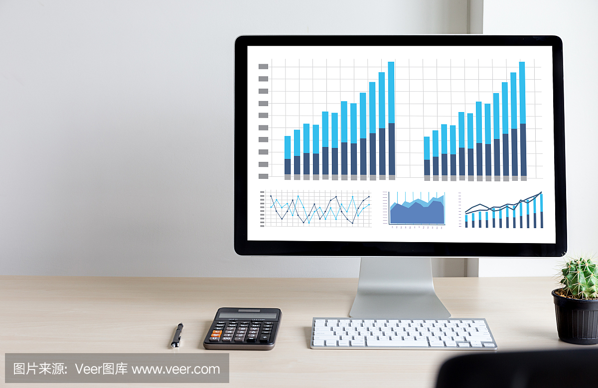 统计分析业务数据图增长增加营销概念,数字平板电脑和图形金融与社交网络图